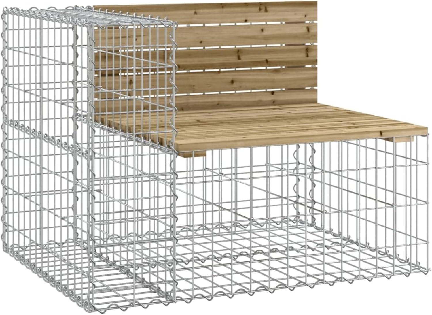 Gartenbank - Terrassenbank - Sitzbank - Parkbank - Gartenmöbel - Gabionen-Design - Druckimprägniertes Kiefernholz