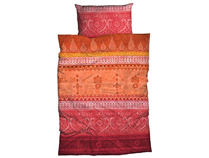 Casatex Bettwäsche Indi Satin orange-rot Größe 1x 155x220 cm + 1x 80x80 cm
