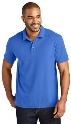 Port Authority K867 C-FREE Cotton Blend Pique Polo Shirt in True Blue size 4XL   Cotton/Polyester