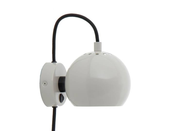 Ball Wandleuchte Glossy Pale Grey - Frandsen Ball Magnet - Wohnzimmer - Design - Metall - Einflammig