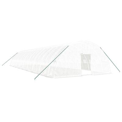 Helloshop26 - Gewächshauszelt für Pflanzen Blumen und Gemüse mit Stahlrahmen 108 m² 18 x 6 x 2,85 m weiß