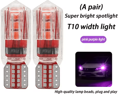 Inspire Picks Ice Blue T10 LED Bulb Super Bright Car Clearance & Parking Light Upgrade pink Purple 1 Pair