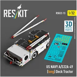 ResKit US NAVY A/S32A-49 (long) Deck Tractor (3D Printed model kit)