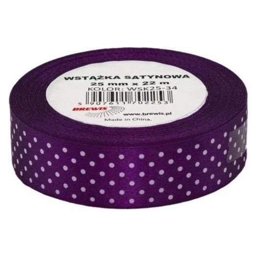 Brewis Lila gepunktetes Satinband 25mmx22m (47593282)