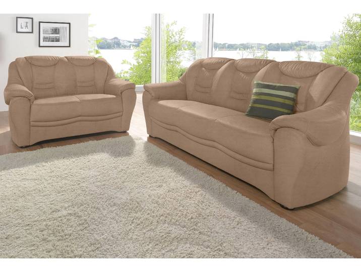 Polstergarnitur SIT & MORE Bansin , braun, Luxus-Microfaser ALTARA NUBUCK, Sitzmöbel-Sets, Polstergarnitur, bestehend aus einem 3- und einem 2- Sitzer, inklusive Federkern