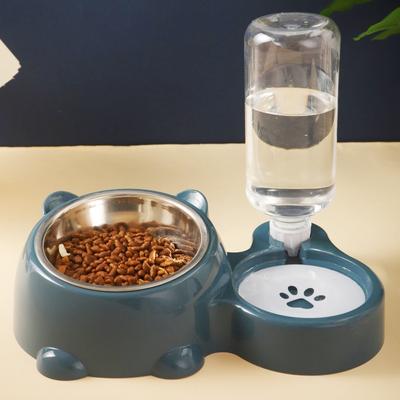 The Handy Homestead Automatic Pet Water Dispenser Feeder Bowl Stainless Steel Dog & Cat Feeding Station blue