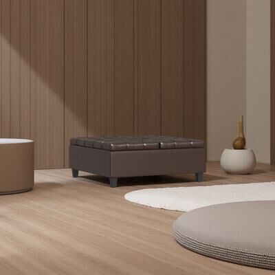 ZWYO HOSIMU "40"" Square Storage Ottoman with Lift-Top & Dual Storage"