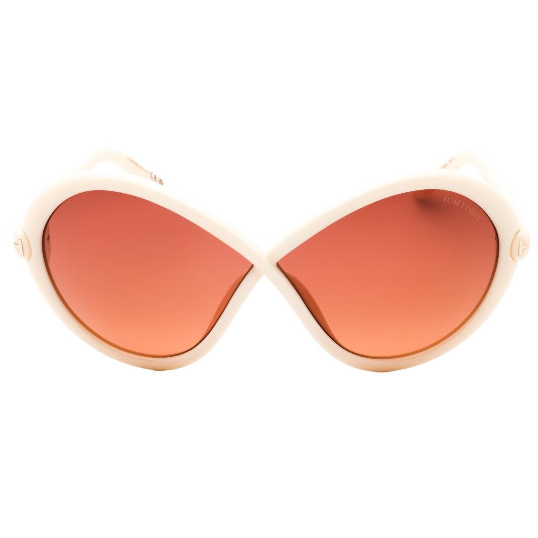Tom Ford Gradient Bordeaux Lenzen Ivoor Montuur Zonnebril