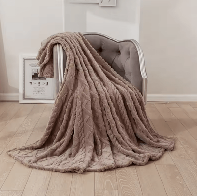 Inspire Curations Thick Sherpa Fleece Throw Blanket coffee 200x230cm