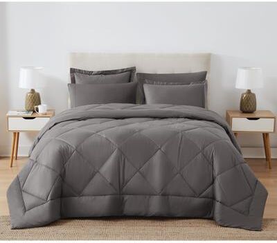 Cannon Solid Oversized Percale 3 Piece Comforter Set
