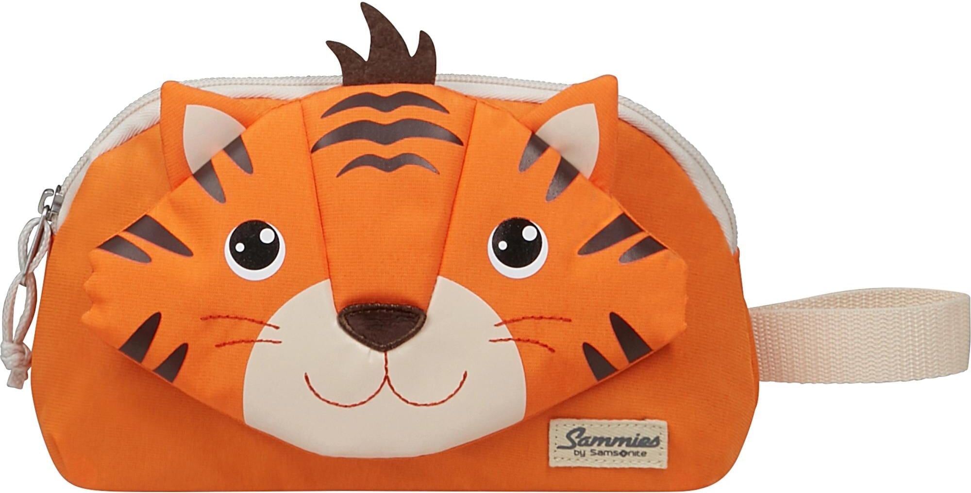 Kulturbeutel SAMSONITE "HAPPY SAMMIES TIGER TOBY", Damen, Gr. B/H/T: 14cm x 9cm x 22cm, orange (orange, weiß), Polyester, Taschen Kulturbeutel orange, weiß B/H/T: 14cm x 9cm x 22cm