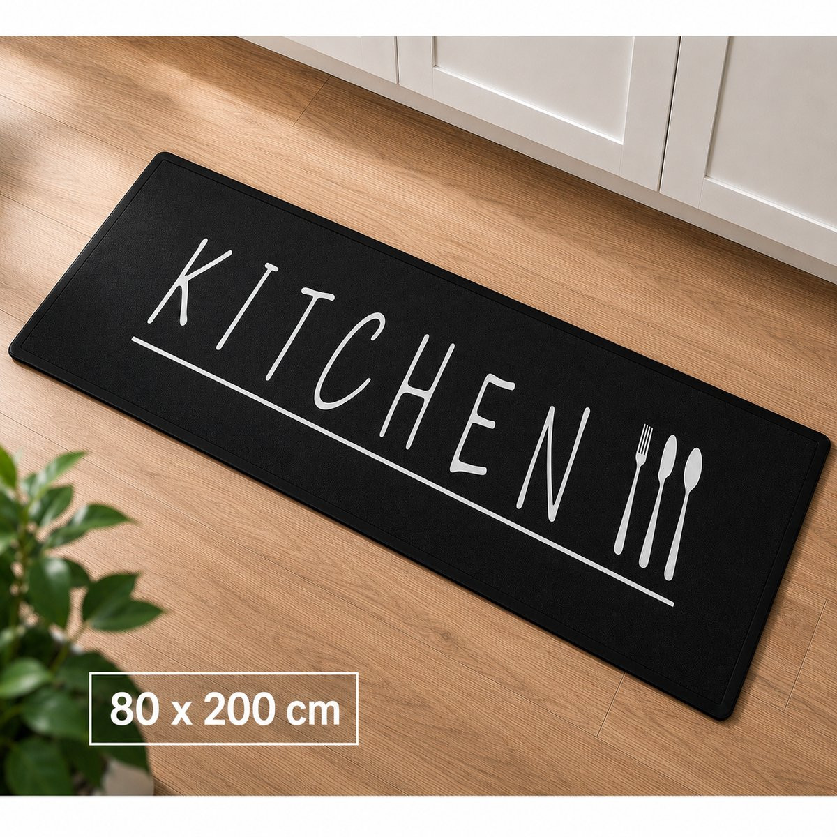 Kadirelli Keukenloper - Zwart - 80 x 200 cm