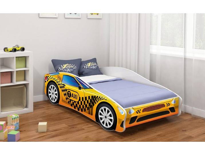 Kinderbett Car mit verschiedenen Motiven - 140x70 - Taxi - Luxusbetten24