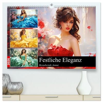Festliche Eleganz. Bezaubernde Anmut (hochwertiger Premium Wandkalender 2026 DIN A2 quer), Kunstdruck in Hochglanz