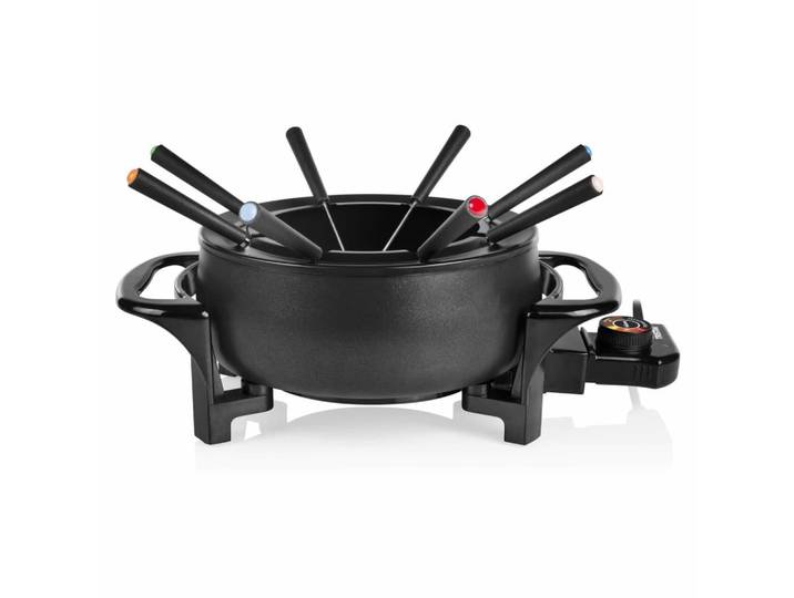 Appareil À Fondue 1.5l 1000w Pour 8 Personnes – Inox Avec Thermostat Réglable – Pieds Antidérapants Et 8 Fourchettes – Ehl