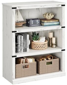 Garvee Bookcase, Freestanding Wooden Bookshelves with Open Compartment