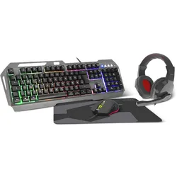 Speedlink LUNERA Kabelgebunden, USB Gaming-Tastatur, Maus-Set Beleuchtet, Multimediatasten Deutsch, QWERTZ, Wi (DE, Kabelgebunden), Tastatur, Schwarz