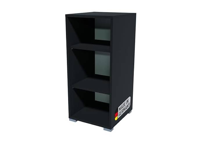 BadeDu Veer Regal in Anthrazit – 35 x 77 x 38 cm, 3 Fächer, Zeitloses Design und praktischer Stauraum, stapelbar und universell einsetzbar – Made in Germany
