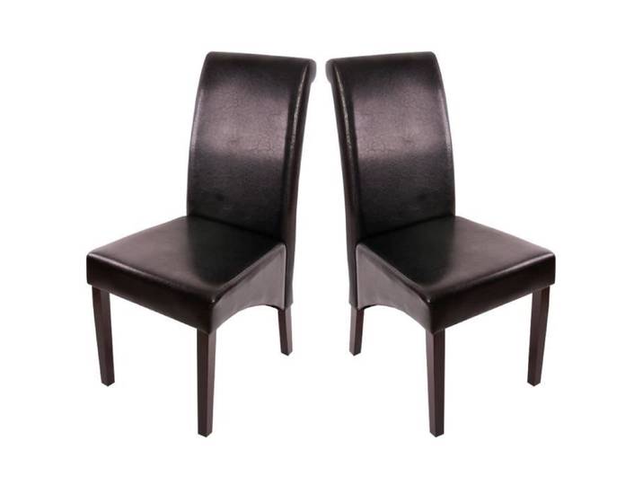 2x chaise de salle à manger chaise de cuisine chaise M37 ~ cuir noir pieds foncés