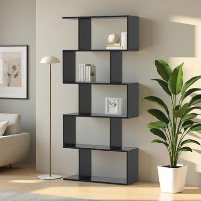 ZWYO HOSIMU "62.6""H Five-Tier Bookshelf - Simple Household Storage Unit with Ample Space, Modern and Versatile Design"