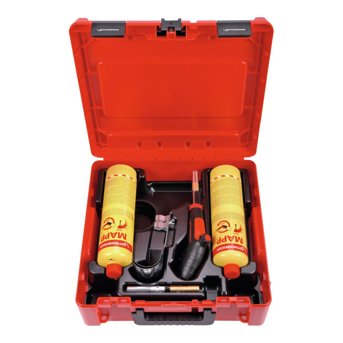 Rothenberger SUPER FIRE 4 HOT BOX, 7/16"-EU, Sprachversion A, neues MAPP Gas (1000002364)