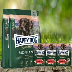Happy Dog Supreme Montana 2 x 10 kg + Happy Dog Sensible Pure Montana 3 x 400 g