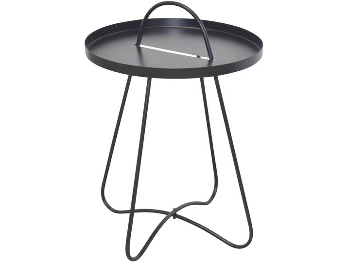 Beistelltisch, schwarz (schwarz, schwarz, schwarz), B:40cm H:57cm T:40cm, HOFMANN LIVING AND MORE, Tische, Beistelltisch, Metallplatte