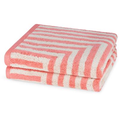 Handtücher ROSS "Grafik", rosa (rosenholz, silbergrau), B:50cm L:100cm, Frottier, Baumwolle, Handtücher, aus feinster Baumwolle