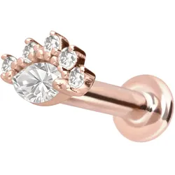 14 Karat Gold Labret mit Innengewinde MOISSANITE-AUGE