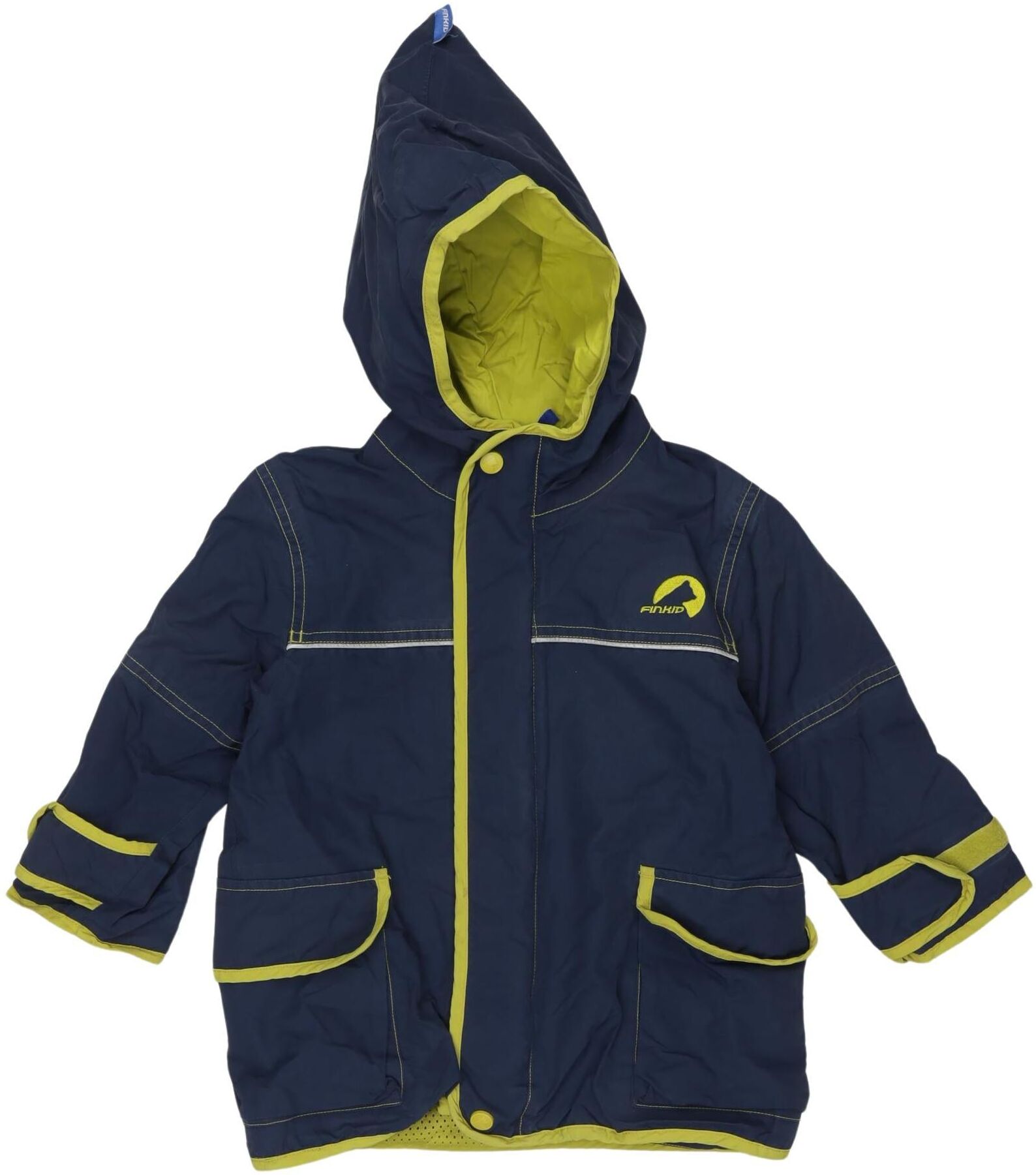 Finkid Jungen Jacke oder Mantel, Neon, Gr. EU 92 (US 2-4 Jahre), Synthetik / Baumwolle - Second Hand