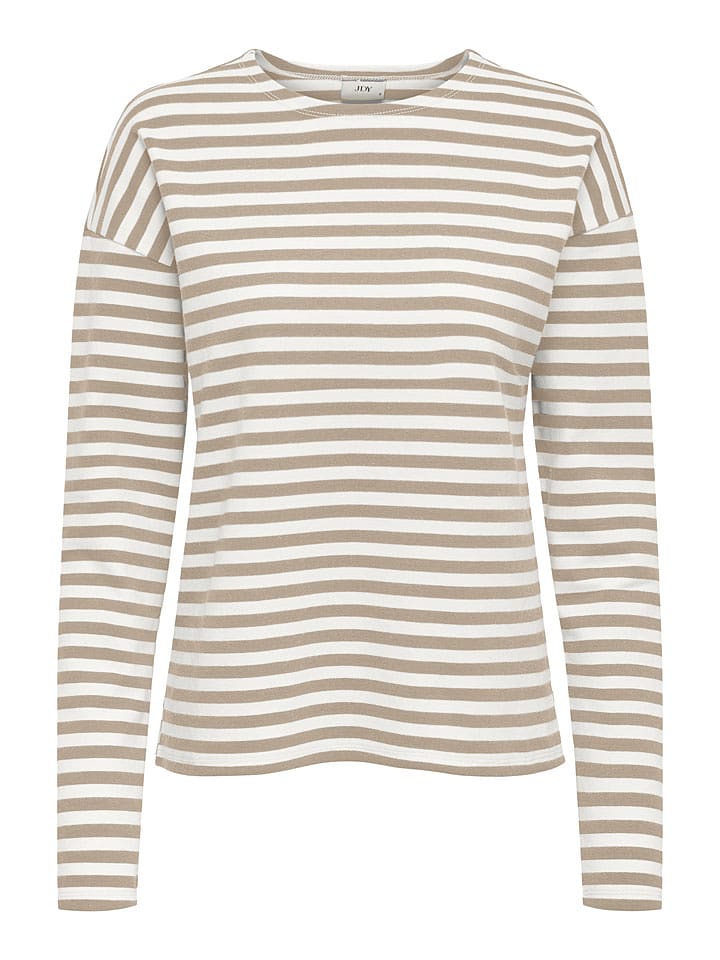 JDY Longsleeve "Isa" in Beige/ Weiß - XS