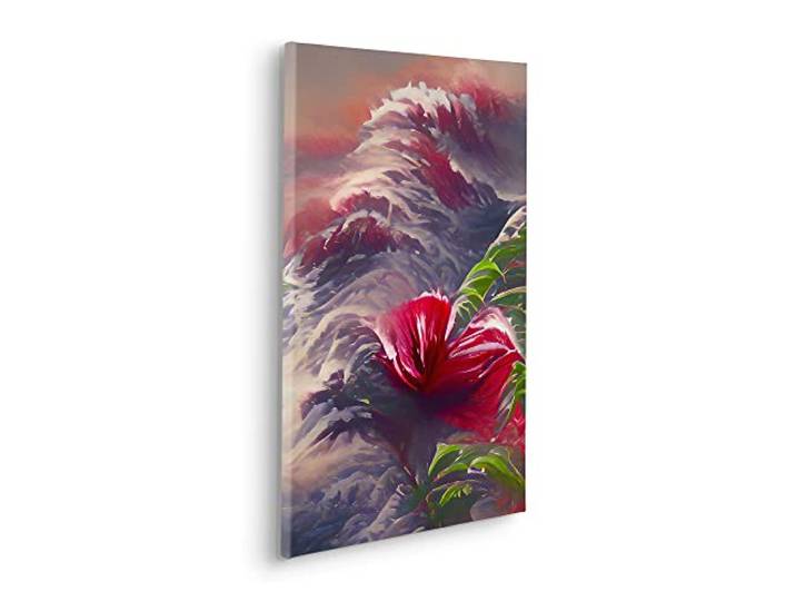 Komar Blossom Wave Tableau sur châssis en bois véritable 40 x 60 cm Décoration murale design salon chambre