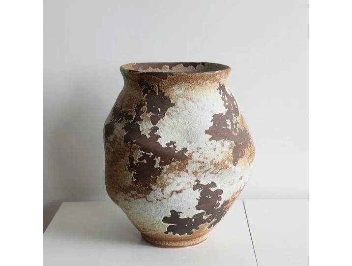 Vase en céramique artisanale style Wabi-sabi rétro, poterie B&B, nouveau style chinois, pot pour fleurs séchées et succulentes