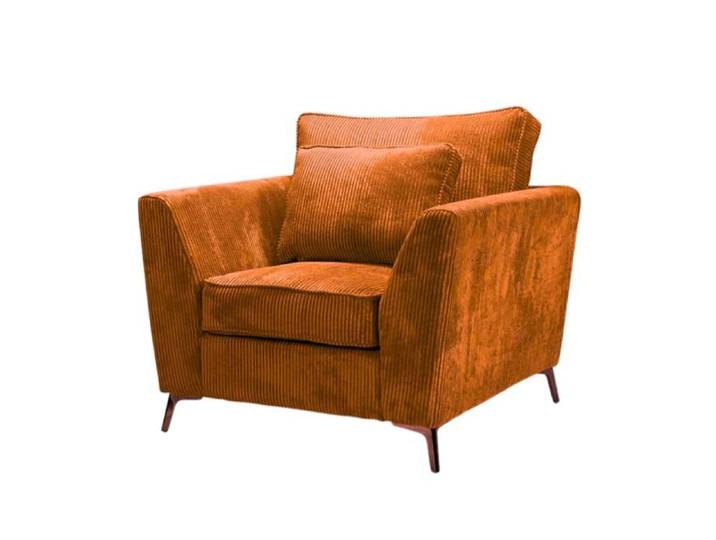 Fauteuil Isla velours côtelé ambre