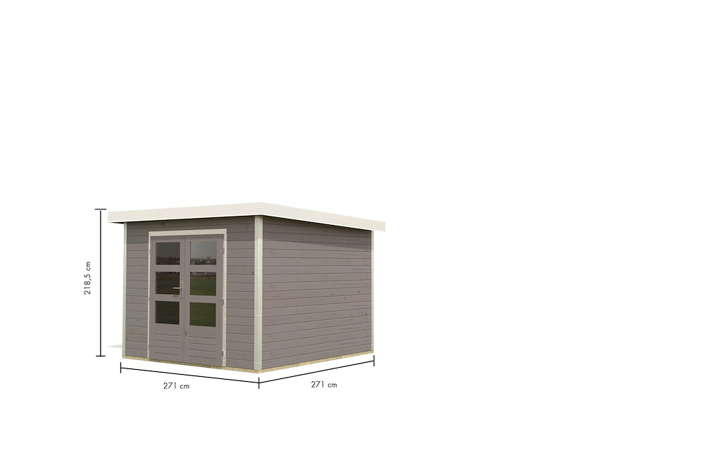 KARIBUHOLZT GH Pluto D wgrau 271x271x219 Metal weiß 16954155