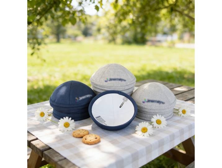 Kippa en coton multicolore personnalisée, imprimée numériquement et brodée, pour mariages juifs, Kippa de mariage, Yarmulke
