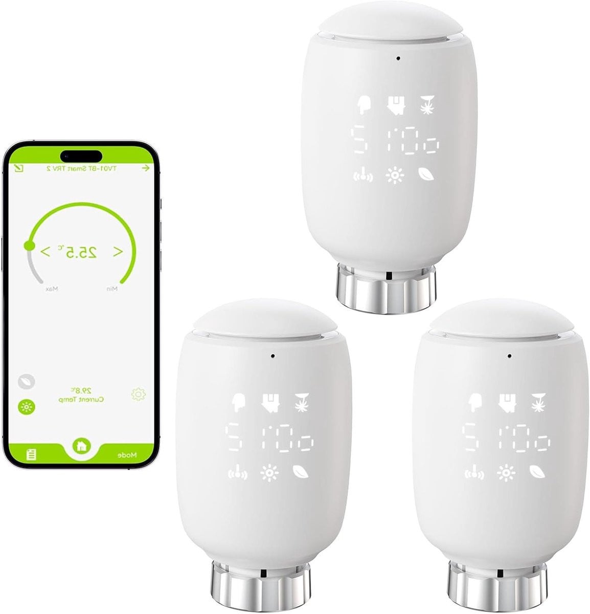 Tuya Smart Home Slimme Radiatorthermostaat met Wifi en Zigbee, Wit
