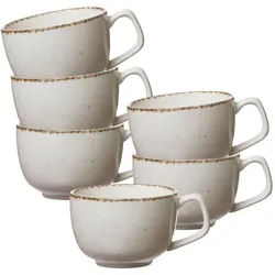KAFFEETASSEN Casa beige 200 ml 6er Set