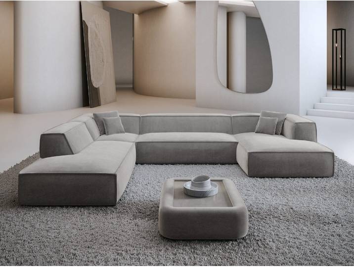 Wohnlandschaft Liranda Lounge U-Form aus Stoff