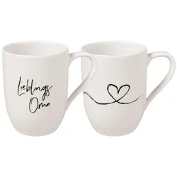 KAFFEEBECHER LIEBLINGSOMA Statement weiß 280 ml 2er Set