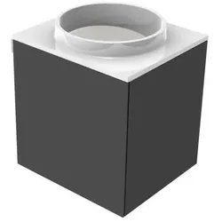 Emco Asis 958227515 Gäste-Waschtisch (Mineralguss), 450 mm Türgriff links, ohne Armaturenbohrung