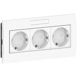 GGK 4653 Steckdose 3-fach KSE/AR-3H-9010, Adapterrahmen, frontrastend, alpinweiß KSE/AR-3-H KSEAR3H