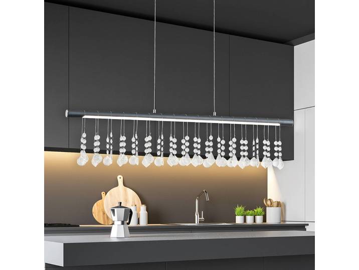 Näve Kristall Hängelampe Nobilis, dimmbar, alu / grau / zink, für Wohn- / Esszimmer, Metall, Modern, Pendelleuchte
