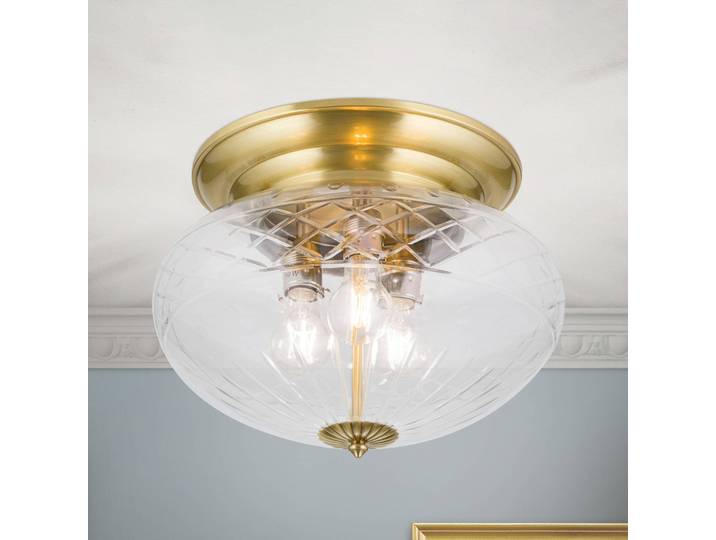 Plafondlamp ENNA, dimbaar, messing / goud, Woon-/ Eetkamer, Messing, Antiek, plafondlamp