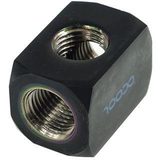Alphacool HF Anschlussterminal TEE T-Stück Rund G1/4 - Deep Black