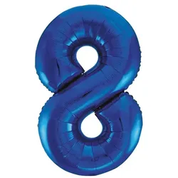 Folienballon Zahl 8 blau