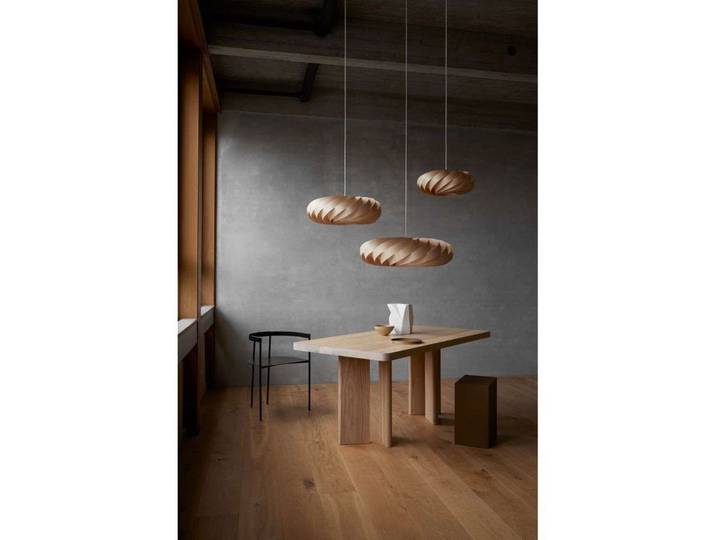 Pendelleuchte TR5 Ø 80 cm natur Birkenholz - Tom Rossau - Wohnzimmer - Design - Einflammig