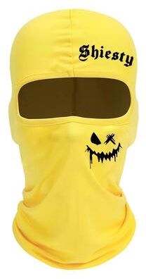 Inspired Finds Smiling Face Print Unisex Balaclava Neck Cover Mask yellow one Size