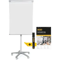 Bi-Office klassisches mobiles magnetisches Flipchart, grau, 70 x 100 cm