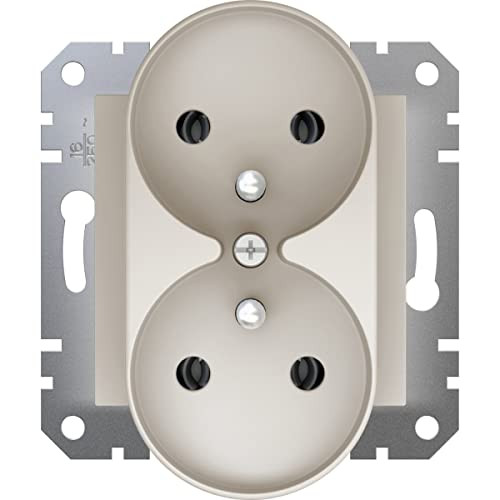 Schneider Electric Asfora dubbel stopcontact zonder lijst crème EPH9810223